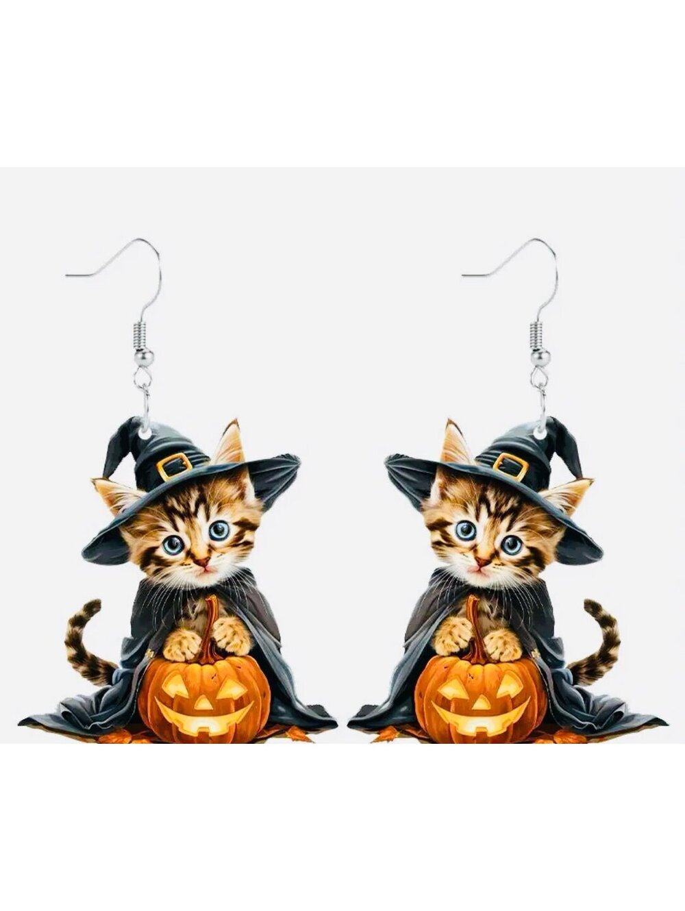 New - *Halloween* - Cat Witch Fun Dangle Earrings